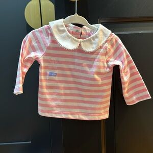 NWT Jacadi Pink and White Stripe Top - 6 Months